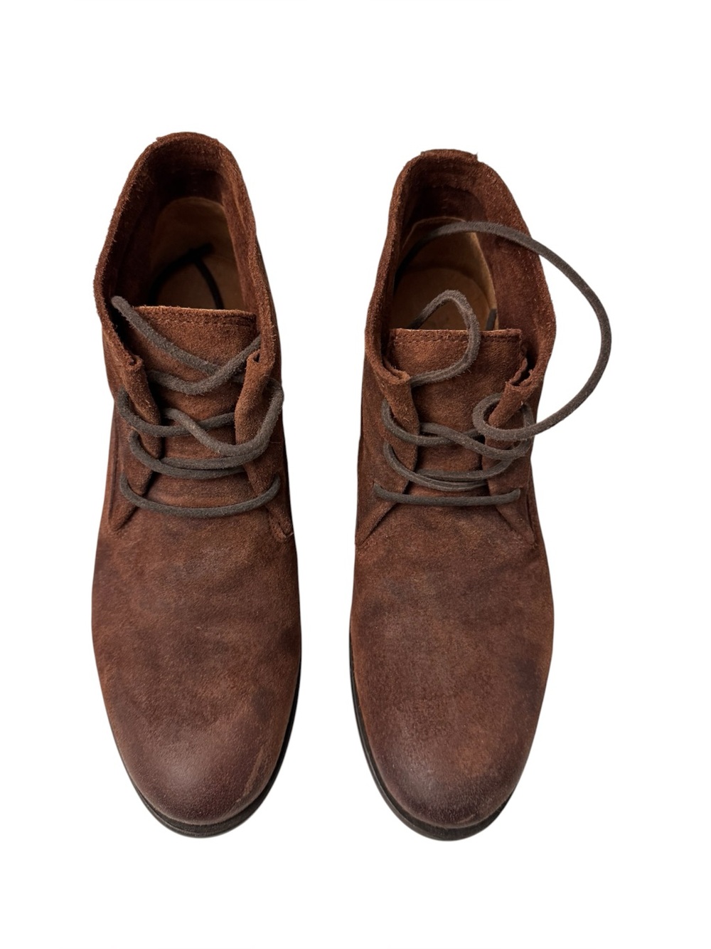 Ladies Chocolate Suede Boots - Lace-Up Casual Style